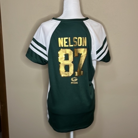 Majestic Green Bay Packer Short sleeve #87 Jersey Tee - Picture 4 of 10